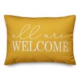 thumbnail image 1 of Creative Products All are Welcome Yellow 14x20 Indoor / Outdoor Pillow, 1 of 2