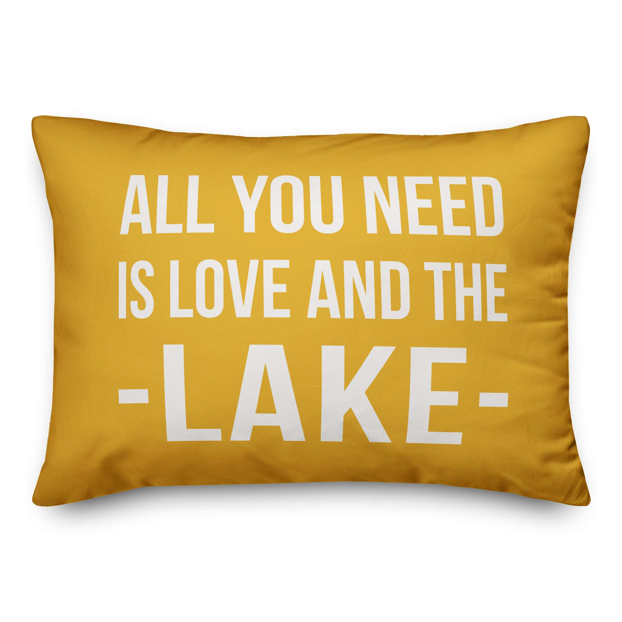 Creative Products All you need is love and the lake yellow 14x20 Indoor / Outdoor Pillow