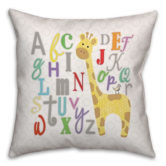 Creative Products Alphabet Giraffe Spun Polyester Throw Pillow - 18x18