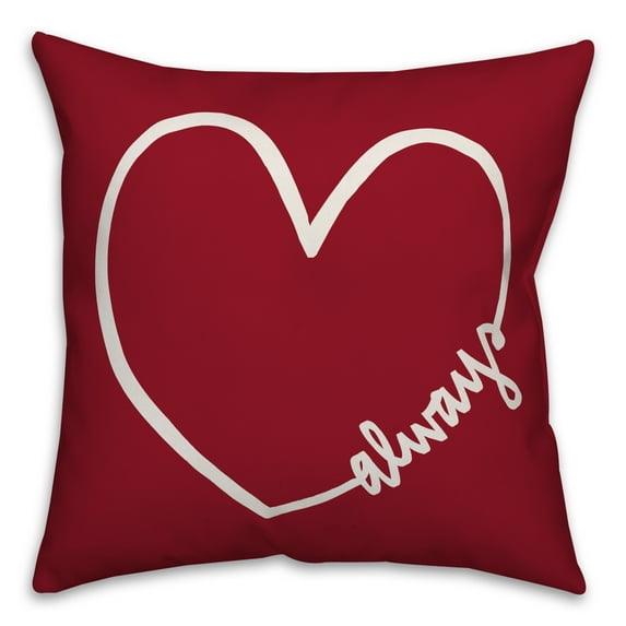 Creative Products Always Heart 20x20 Spun Poly Pillow