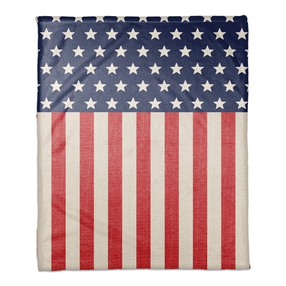 Creative Products America Stars and Stripes 50x60 Coral Fleece Blanket