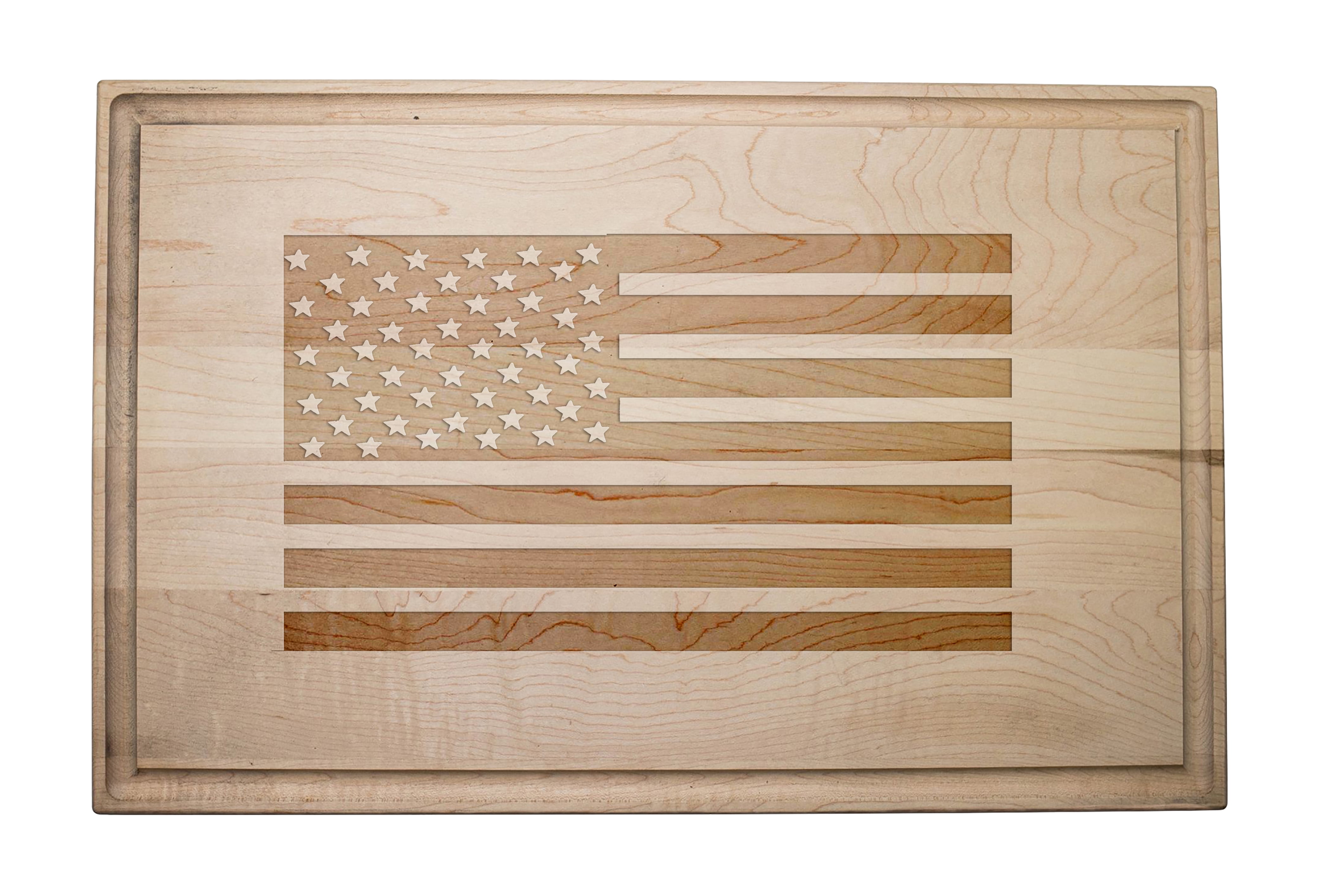 Patriotic American Flag Maple Wood Cutting Board