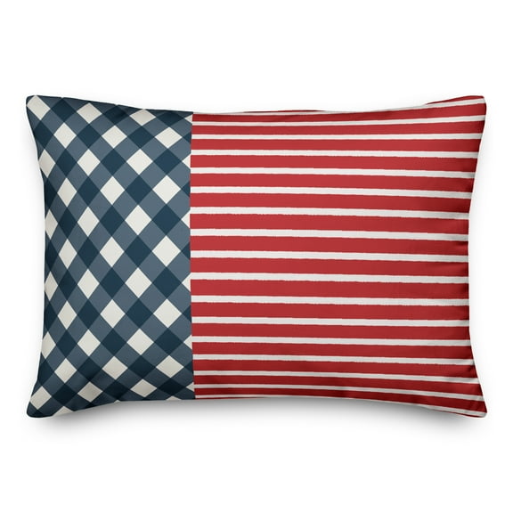 Creative Products American Gingham and Stripes 14x20 Spun Poly Pillow