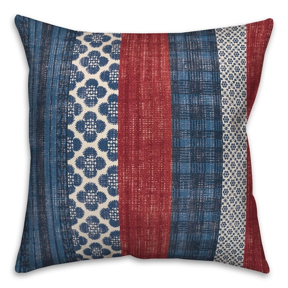 Creative Products American Patterned Stripes 18x18 Spun Poly Pillow