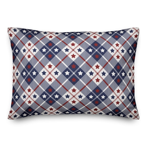 Creative Products American Star Plaid Pattern 14x20 Spun Poly Pillow