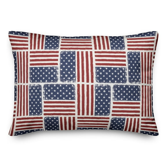 Creative Products Americana Flag Pattern 14 x 20 Indoor / Outdoor Pillow