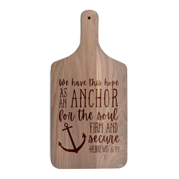 Creative Products Anchor For The Soul 8 x 17 Walnut Paddle Cutting Board