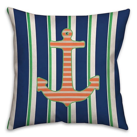 Creative Products Anchor Stripes Spun Polyester Throw Pillow - 18x18
