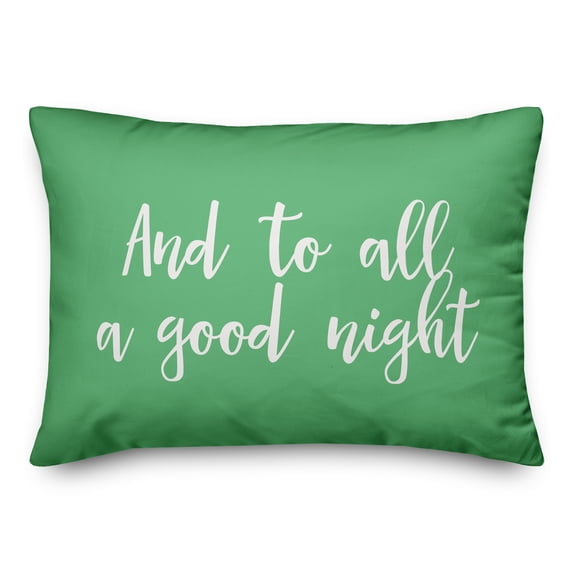 Creative Products And To All A Good Night in Light Green 14x20 Spun Poly Pillow