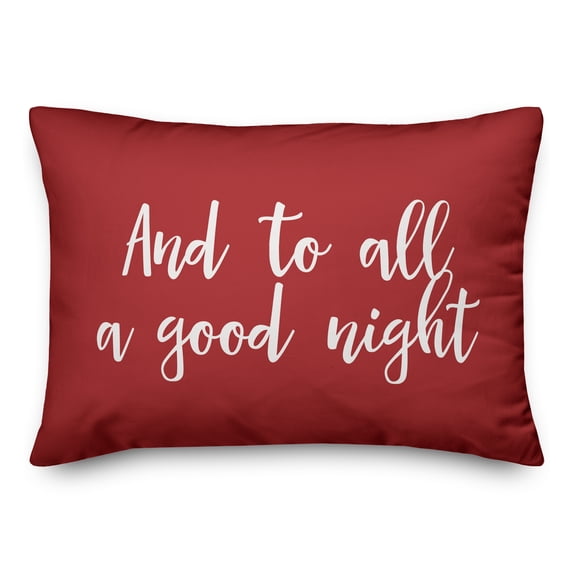 Creative Products And To All A Good Night in Red 14x20 Spun Poly Pillow