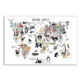 thumbnail image 1 of Creative Products Animal World Map 24x36 Canvas Wall Art, 1 of 5