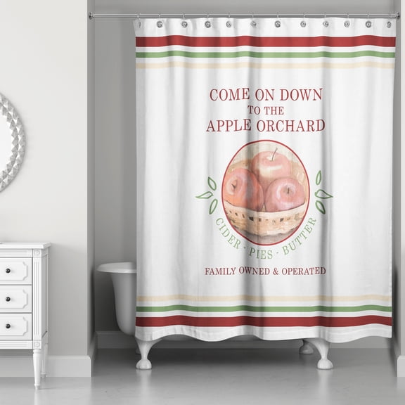 Creative Products Apple Orchard Stripes 71x74 Shower Curtain