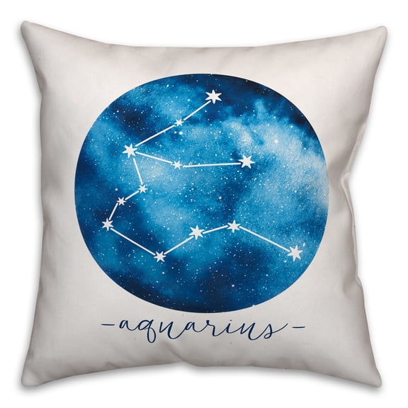 Creative Products Aquarius Zodiac Sign Astrological Constellation 18x18 Spun Poly Pillow