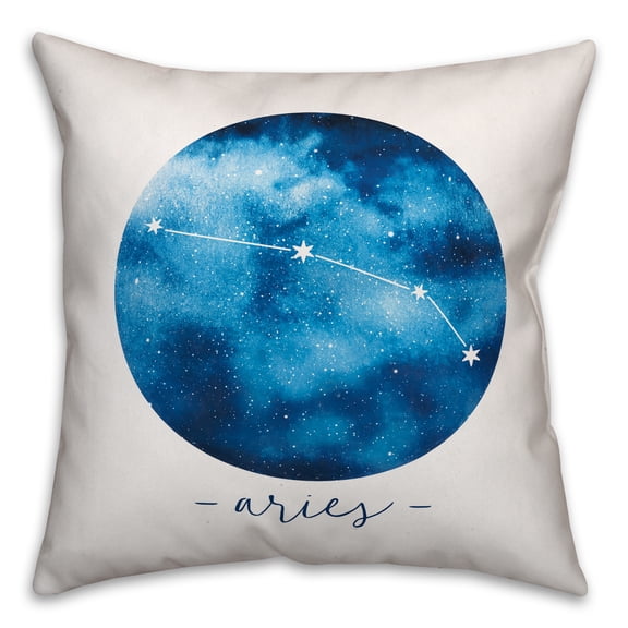 Creative Products Aries Zodiac Sign Astrological Constellation 18x18 Spun Poly Pillow