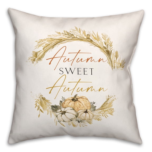 Creative Products Autumn Hay Wreath 20 x 20 Spun Poly Pillow