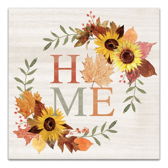 Creative Products Autumn Home Wreath 16 x 16 Canvas Wall Art