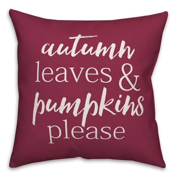 Creative Products Autumn Leaves & Pumpkins Please Maroon 16x16 Spun Poly Pillow