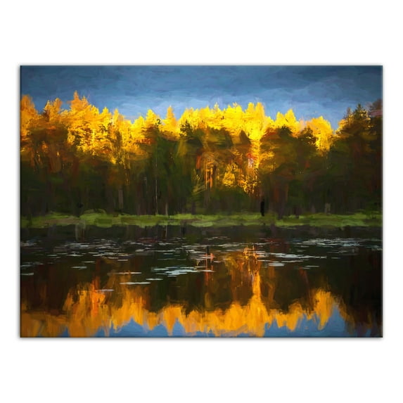 Creative Products Autumn Pond Reflection 40x30 Canvas Wall Art