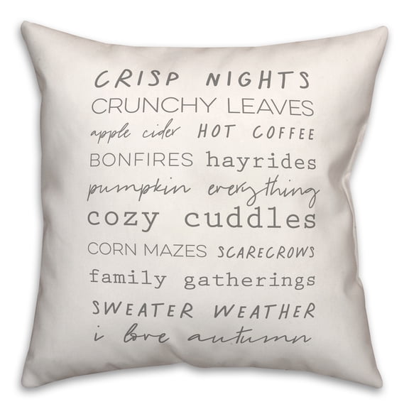 Creative Products Autumn Words 18 x 18 Spun Poly Pillow