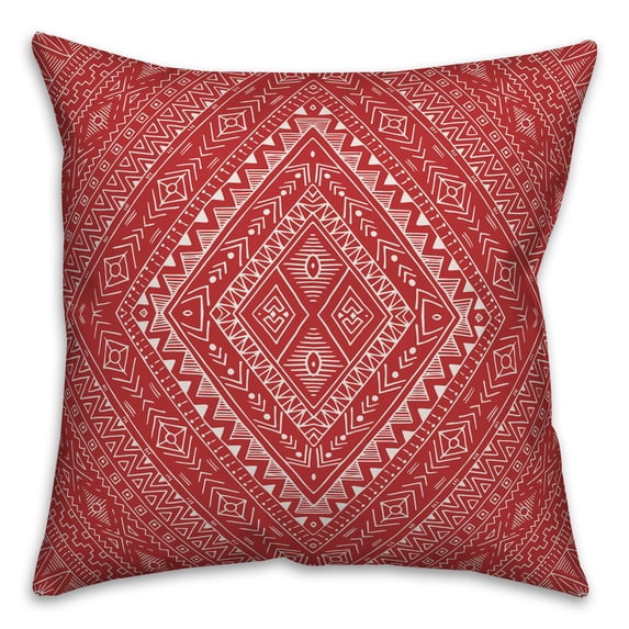 Creative Products Aztec Diamond in Red 16x16 Spun Poly Pillow
