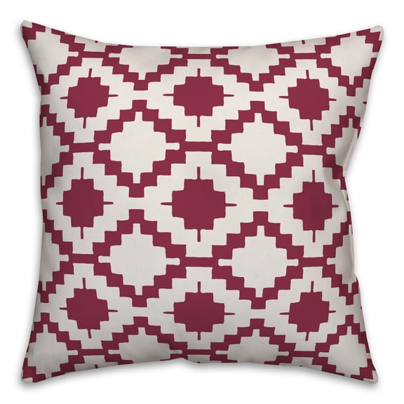 Creative Products Aztec Pattern Maroon 16x16 Spun Poly Pillow