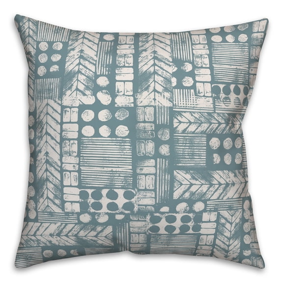 Creative Products Aztec Stamp in Blue 16x16 Spun Poly Pillow
