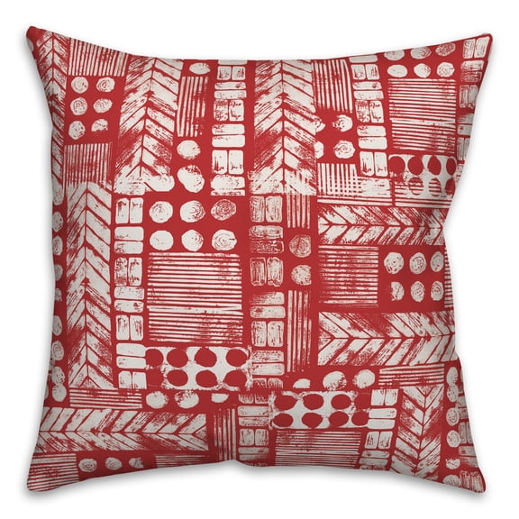 Creative Products Aztec Stamp in Red 16x16 Spun Poly Pillow