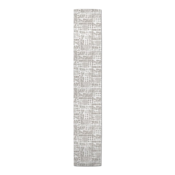 Creative Products Aztec Tribal Stamp Pattern Khaki 16x72 Poly Twill Table Runner