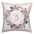 thumbnail image 1 of Creative Products B Monogram Wreath 18x18 Spun Poly Pillow, 1 of 3