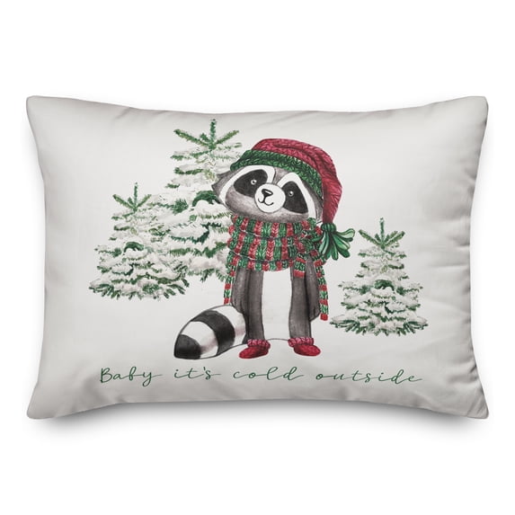 Creative Products Baby Cold Outside Raccoon 20 x 14 Spun Poly Pillow