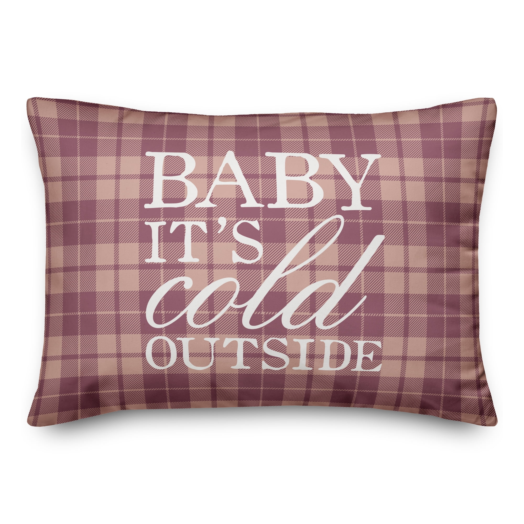 Creative Products Baby It's Cold Outside Plaid 14x20 Spun Poly Pillow