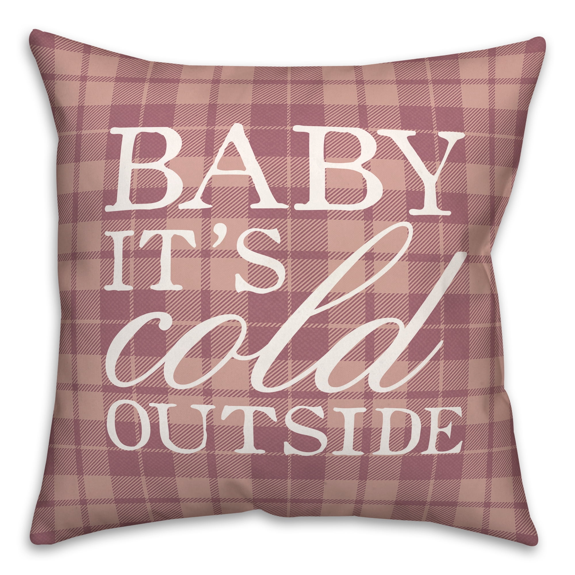 Creative Products Baby It's Cold Outside Plaid 18x18 Spun Poly Pillow