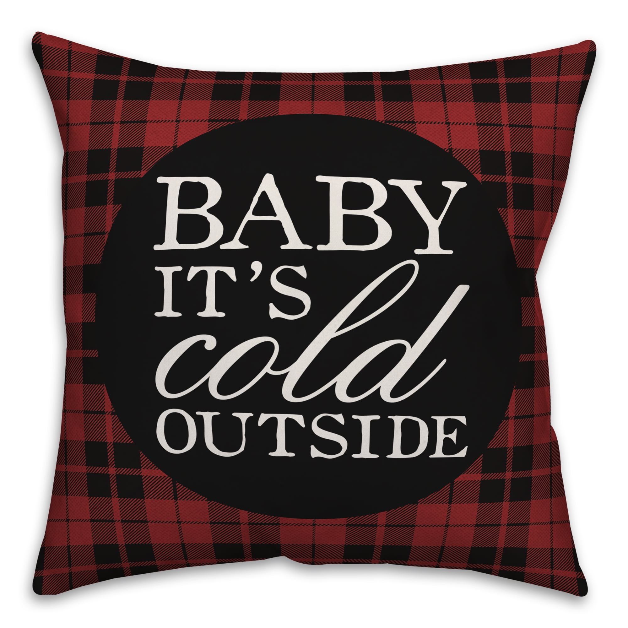 Creative Products Baby It's Cold Outside Plaid 18x18 Spun Poly Pillow