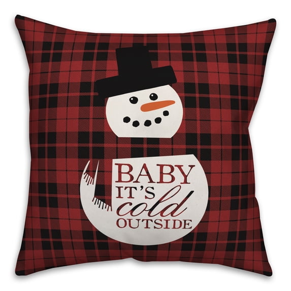 Creative Products Baby It's Cold Outside Snowman 18x18 Spun Poly Pillow