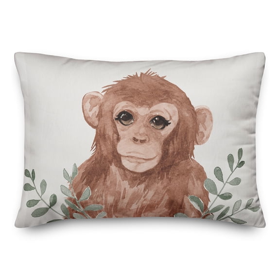 Creative Products Baby Monkey In Leaves 20 x 14 Spun Poly Pillow