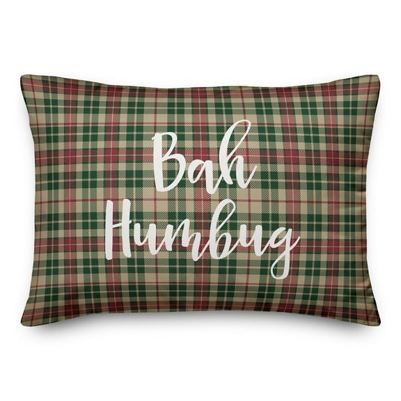 Creative Products Bah Humbug in Tartan Plaid 14x20 Spun Poly Pillow