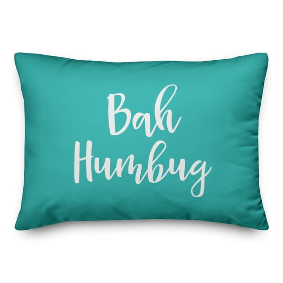 Creative Products Bah Humbug in Teal 14x20 Spun Poly Pillow