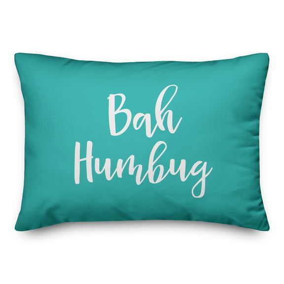 Creative Products Bah Humbug in Teal 14x20 Spun Poly Pillow