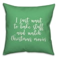 thumbnail image 1 of Creative Products Bake Stuff And Watch Christmas Movies in Light Green 18x18 Spun Poly Pillow, 1 of 2