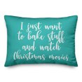 thumbnail image 1 of Creative Products Bake Stuff And Watch Christmas Movies in Teal 14x20 Spun Poly Pillow, 1 of 2