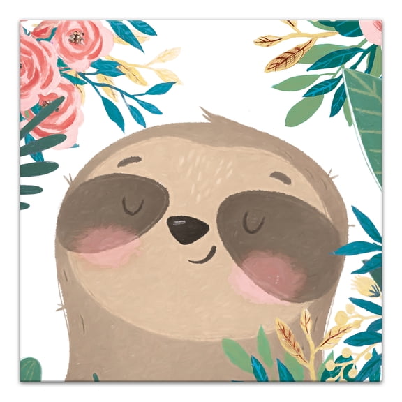 Creative Products Bashful Sloth 12x12 Canvas Wall Art