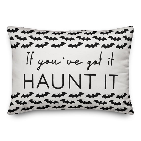 Creative Products Bat Pattern Border 20 x 14 Spun Poly Pillow