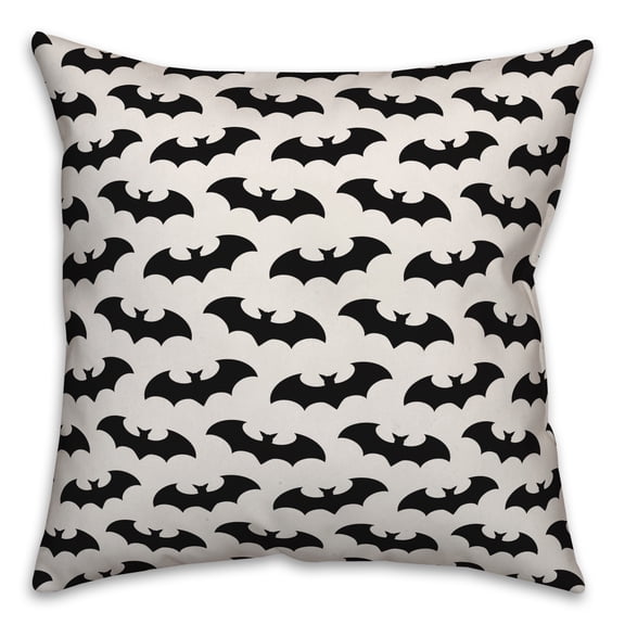 Creative Products Bat Pattern White 16x16 Spun Poly Pillow