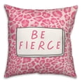 thumbnail image 1 of Creative Products Be Fierce Pink Leopard 18x18 Spun Poly Pillow, 1 of 3