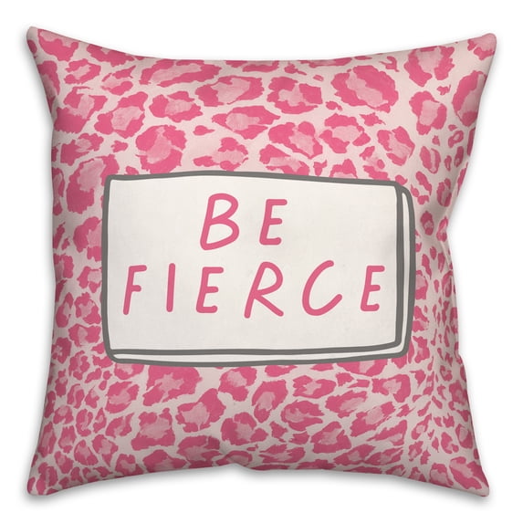 Creative Products Be Fierce Pink Leopard 18x18 Spun Poly Pillow