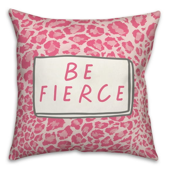 Creative Products Be Fierce Pink Leopard 18x18 Spun Poly Pillow