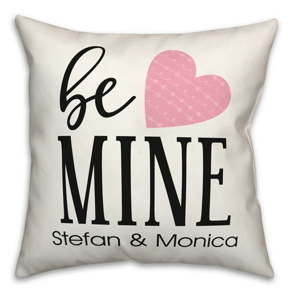 Creative Products Be Mine Pink Heart 18x18 Personalized Spun Poly Pillow