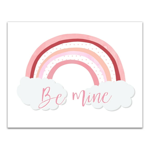 Creative Products Be Mine Rainbow Polka Dots 14 x 11 Canvas Wall Art