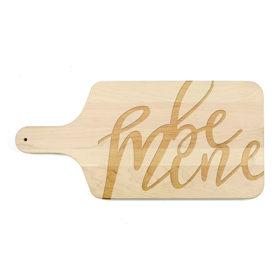 Creative Products Be Mine Script 17 x 8 Maple Paddle Cutting Board