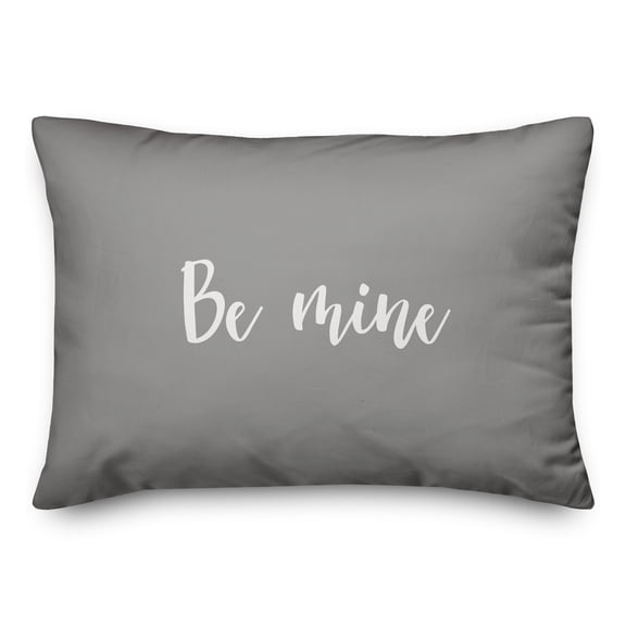 Creative Products Be Mine in White on Gray 14x20 Spun Poly Pillow